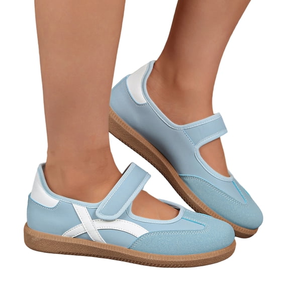 Sneakers for Women Comfortable Business Casual Tennis Shoes Lightweight Slip on Footwear Women's Fashion Retro Sneakers Blue 37