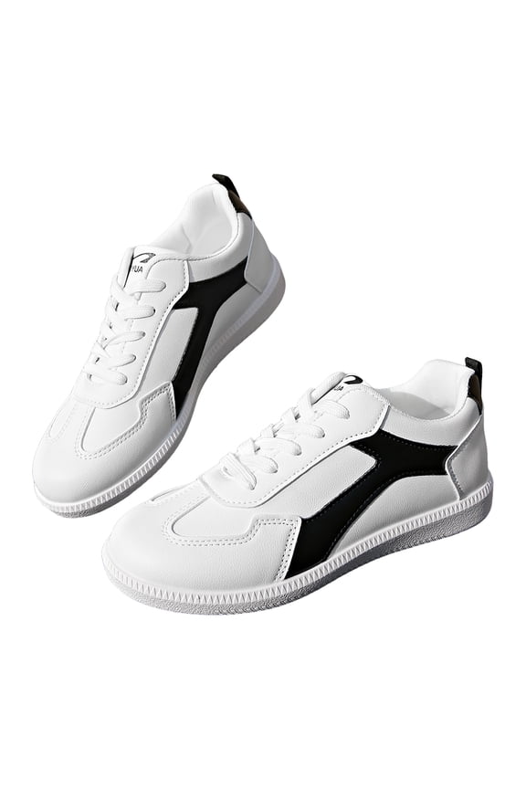 Sneakers for Women Fashion Splice Suede Antislip Skate Shoes Classic Vintage Trainers Tennis Shoes Casual Flat Walking Shoes White Size 6.5