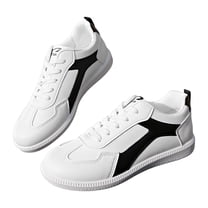 Sneakers for Women Fashion Splice Suede Antislip Skate Shoes Classic Vintage Trainers Tennis Shoes Casual Flat Walking Shoes White Size 9.5