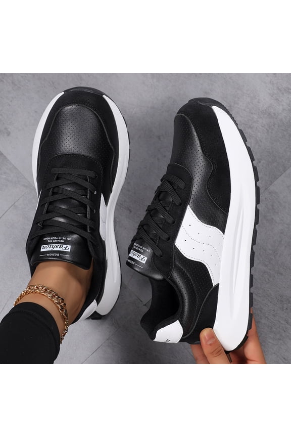 Sneakers for Women Genuine Leather Suede Patchwork Casual Lace Up Non-Slip Walking Shoes Comfortable Tennis Running Shoes Womens Fashion Sneakers