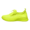 thumbnail image 1 of Sneakers for Women Lightweight Mesh Lace up Outdoor Running Shoes Casual Slip on Soft Sole Walking Shoes Breathable Athletic Shoes Yellow Size 9, 1 of 9