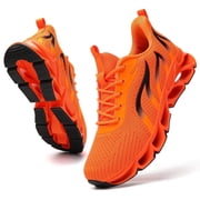 Sneakers for Women Slip on Fashion Sport Running Tennis Athletic Walking Shoes Gym Runner Trail Shoes Orange Size 8.5