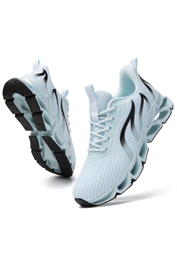 Sneakers for Women Slip on Fashion Sport Running Tennis Athletic Walking Shoes Gym Runner Trail Shoes Sky Blue Size 11