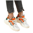 thumbnail image 1 of Sneakers for Women Trendy Color Block Breathable Mesh Running Shoes Casual Lace up Platform Athletic Tennis Shoes Orange Size 7, 1 of 7