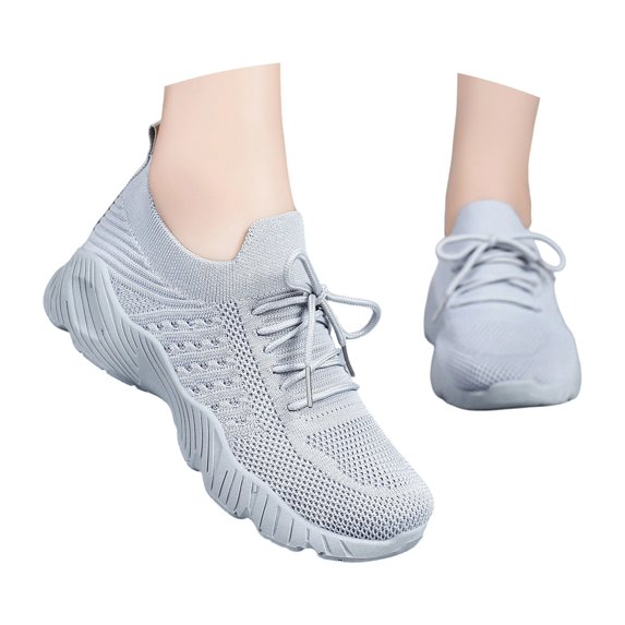 Sneakers for Women Work Tennis Shoes Fashion Soft Lightweight Mesh Breathable Non Slip Lace-UP Walking Shopping Shoes