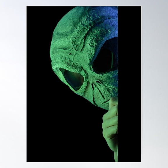 Sneaky Alien, Gray, Ufos Poster Wall Art, Modern Wall Decor For Living Room Bedroom, 12x18 UNFRAMED