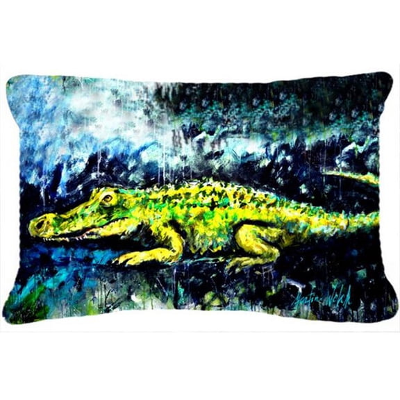 Sneaky Alligator Fabric Decorative Pillow