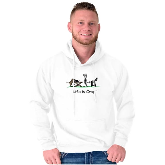 Sneaky Dog Eating BBQ Funny Grilling Men's Big & Tall Graphic Hoodie Brisco Brands 2X