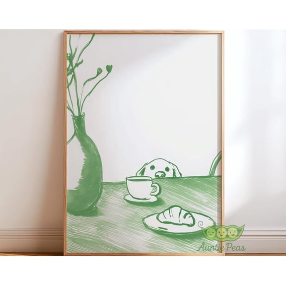 Sneaky Dog Sketch Wall Art Print