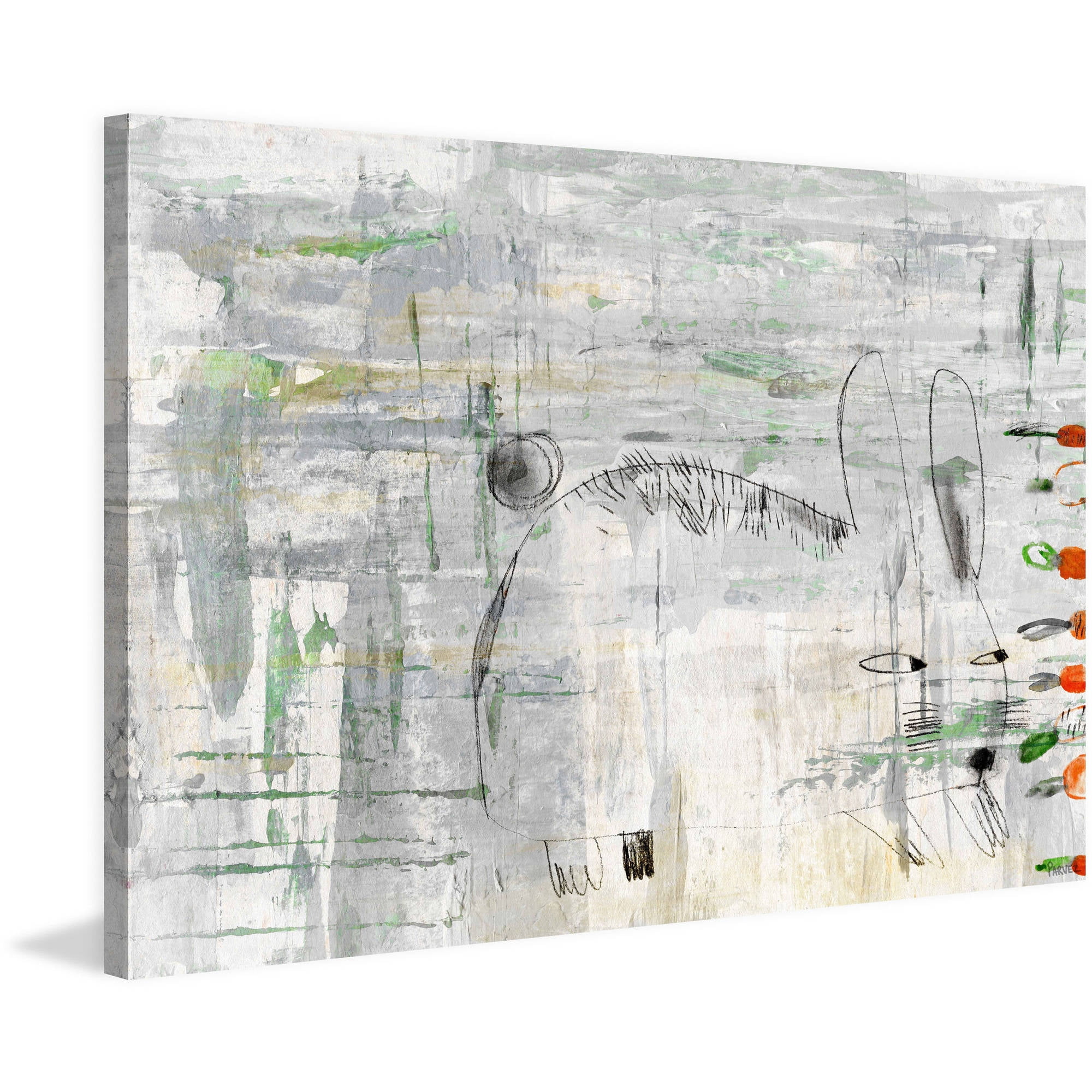 "Sneaky Rabbit" Painting Print on Wrapped Canvas