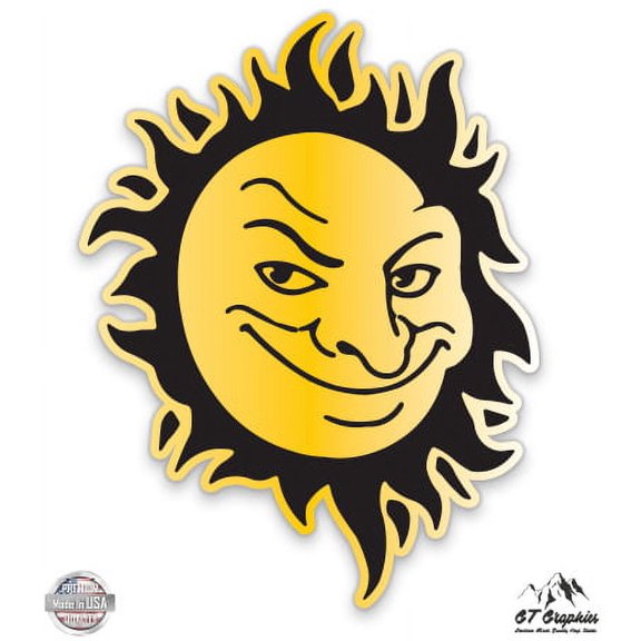 Sneaky Tribal Sun - 3" Vinyl Sticker - For Car Laptop I-Pad Phone Helmet Hard Hat - Waterproof Decal
