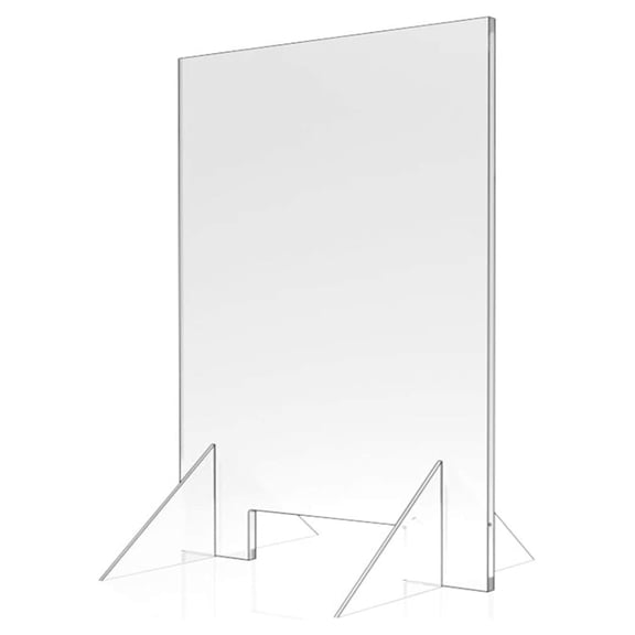 Sneeze Guard - 24" W x 30" T Acrylic Divider Protection Barrier Shield Checkout Counter Desk