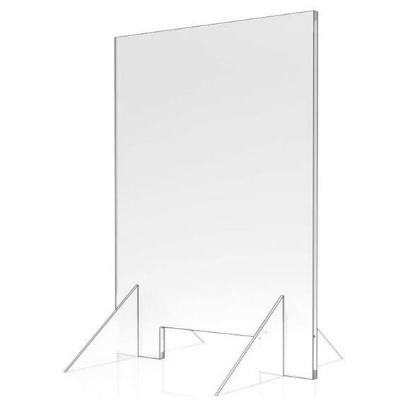 Sneeze Guard 24" x 30" Acrylic Barrier - Protective Shield for Checkout Counters, Desks, Reception Areas - Clear Divider for Social Distancing