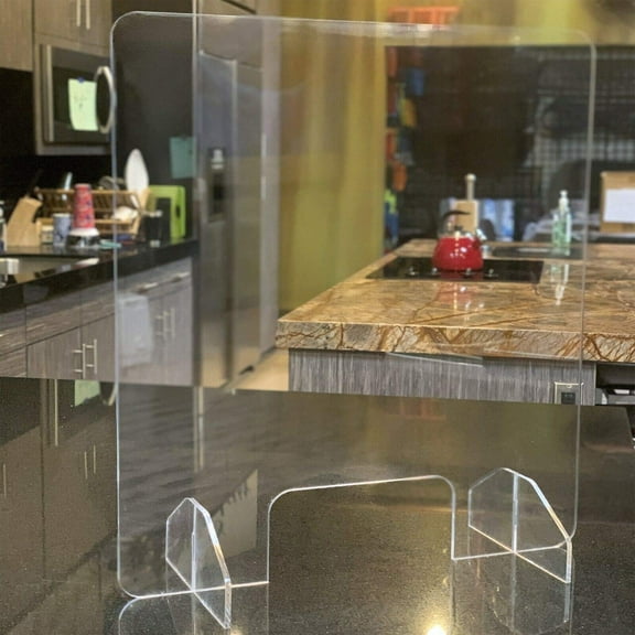 Sneeze Guard Cough PPE Safety Barrier Shield 24 inch x 19.75 inch Type A with Cutout (8" x 4")