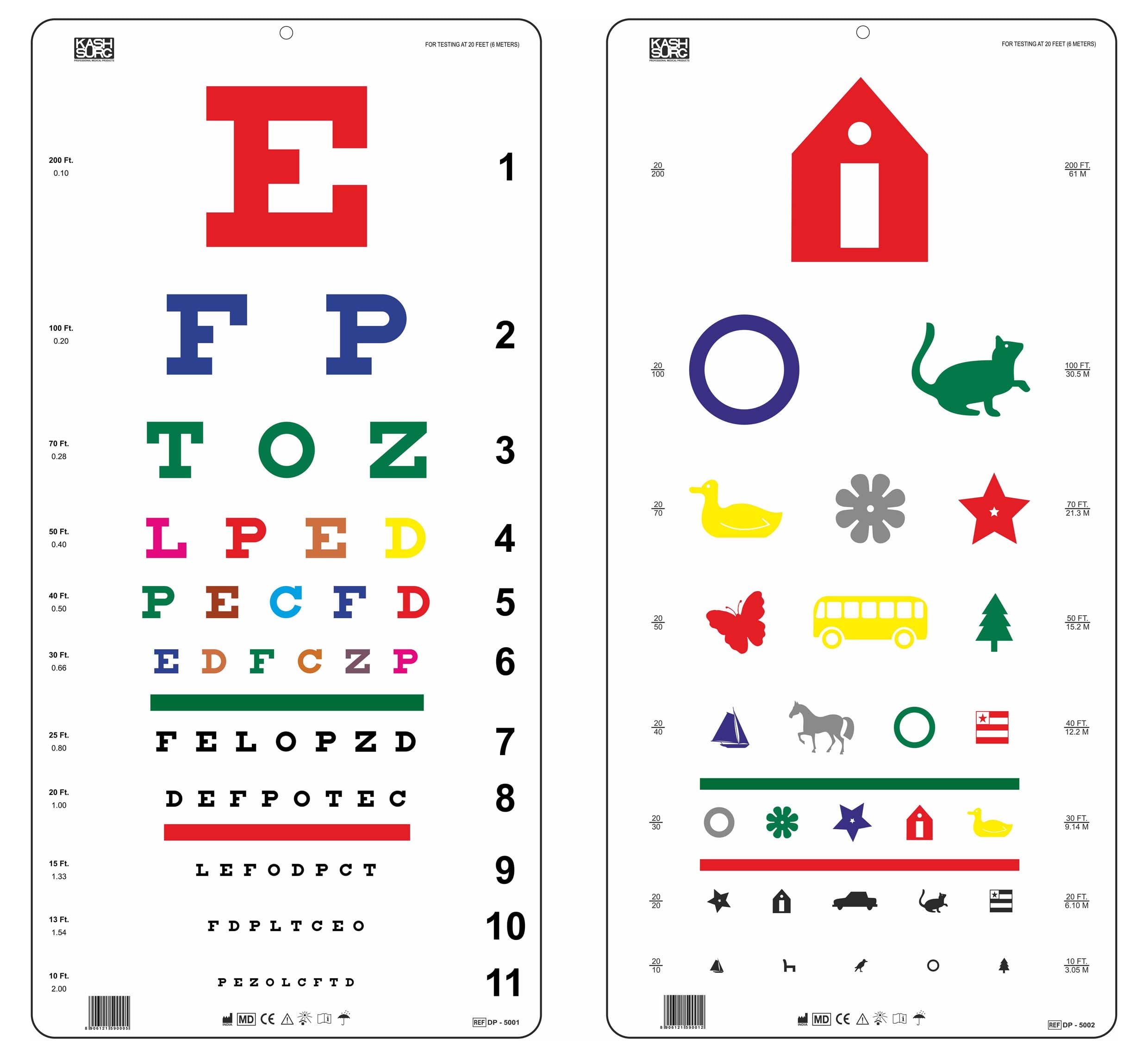 EMI Snellen and Kindergarten Eye Chart