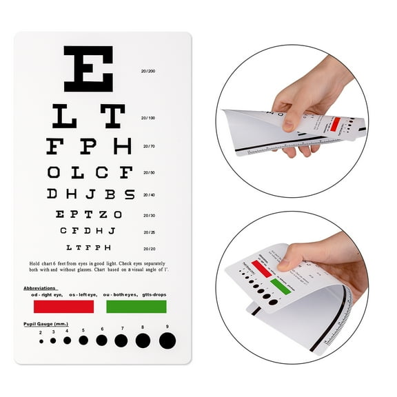 Snellen Eye Chart, Pocket Size Eye Testing Chart