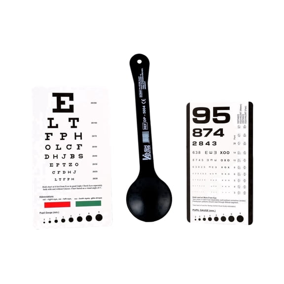 Snellen & Rosenbaum Pocket Eye Chart with Occluder 3 Piece Set