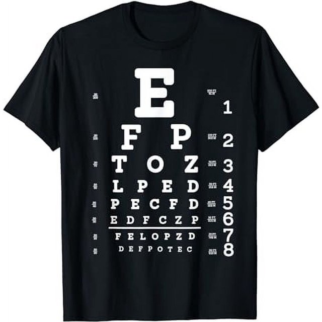 Snellen Test Chart Optometry Eye Exam T Shirt Unisex