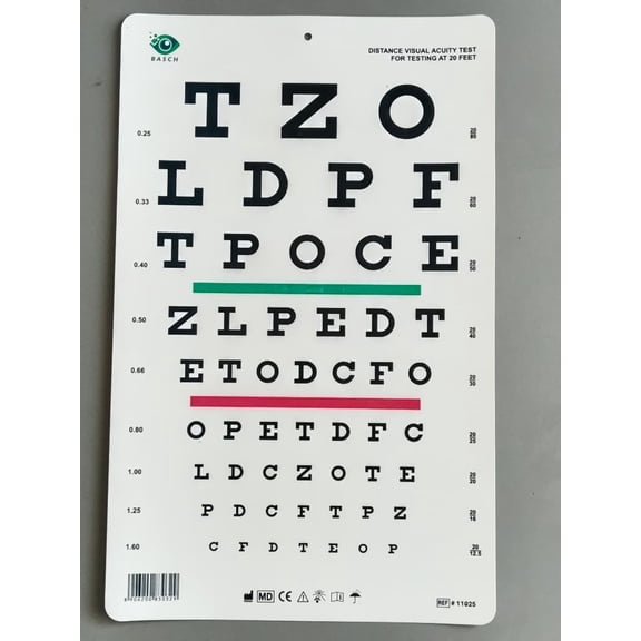 Snellen Translucent Distance Vision Testing Chart