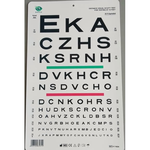 Snellen Visual Acuity Eye Chart for 10 Feet EKA