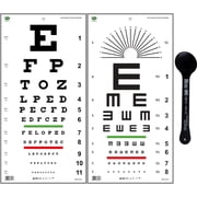 Snellen and Tumbling E Visual Acuity Eye Chart Combo with Occluder Combo