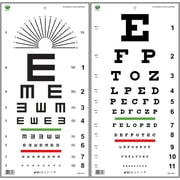 Snellen and Tumbling E Visual Acuity Eye Chart Combo