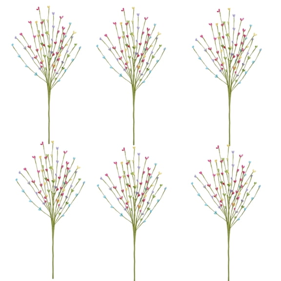 Snfy 6 Pcs Spring Berry Stems 17 Inch Artificial Pastel Pip Sprays Spring Pip Berry Picks Decorative Floral Stems for Floral Arrangement Centerpiece Easter Crafts Decor-A