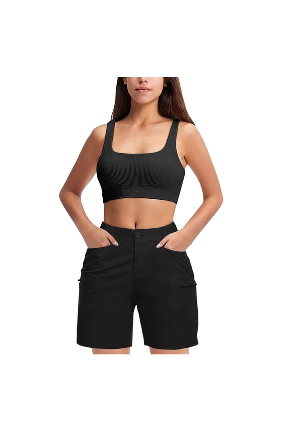 Active Women's Cotton Blend Yoga and Running Short(Black,XL)