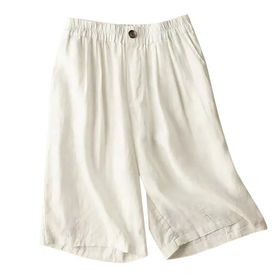 Sngxgn Active Women's Cotton Blend Yoga and Running Short(White,L)