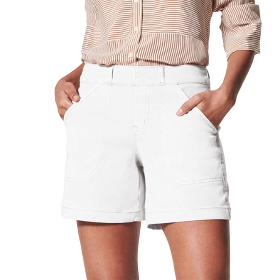 Sngxgn Active Women's Cotton Blend Yoga and Running Short(White,M)