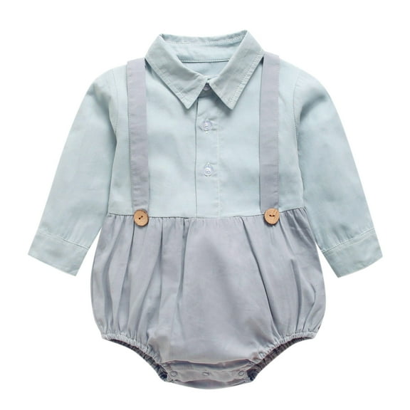 Sngxgn Babies' Cotton Long-Sleeve Bodysuit(Blue,24M)