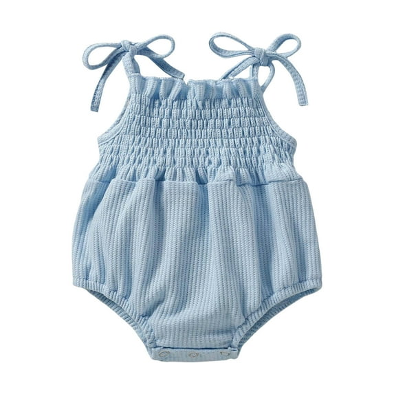 Sngxgn Baby Bodysuit for Girls Boys Long Sleeve Sleepers(Blue,90)