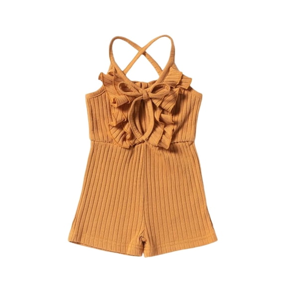 Sngxgn Baby Bodysuits for Girls Short Sleeve (Yellow,6-12 Months)