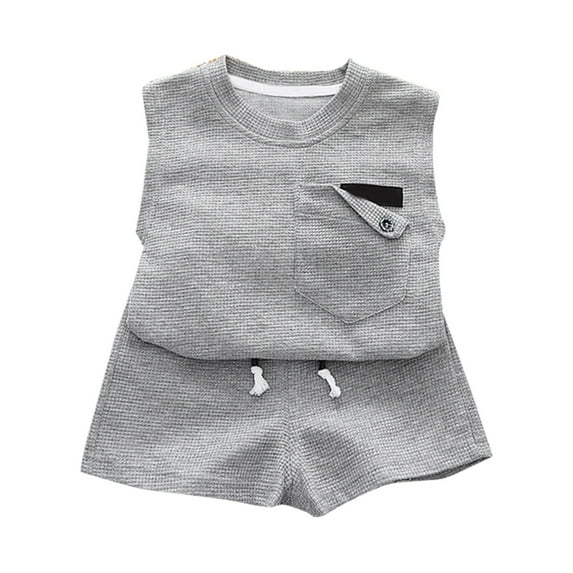 Sngxgn Baby Boy Clothes Gentleman Outfits Suits Summer Long Sleeve Bodysuit Shirts + Suspender(Grey,110)