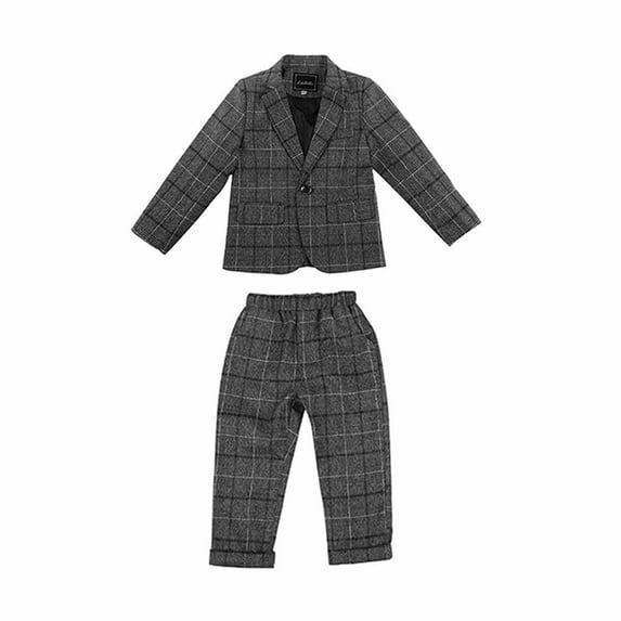 Sngxgn Baby Boy Clothes Gentleman Outfits Suits Summer Long Sleeve Bodysuit Shirts + Suspender(Grey,130)