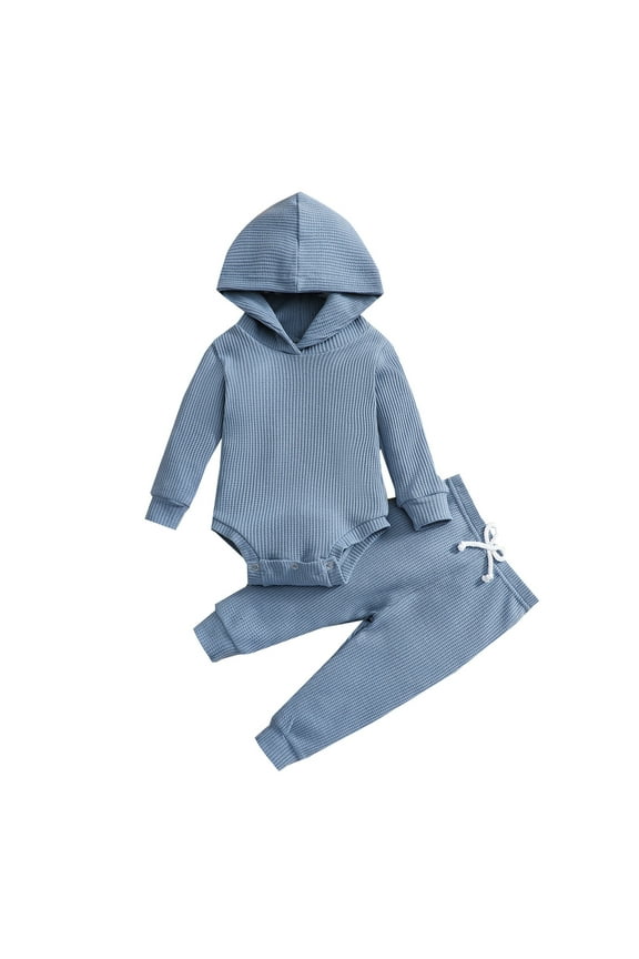 Baby Boy Clothes Print Tops + Pants Sweatsuit Outfits(Blue,70)