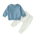 thumbnail image 1 of Sngxgn Baby Boy Clothes Print Tops + Pants Sweatsuit Outfits(Blue,80), 1 of 7