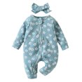 thumbnail image 1 of Sngxgn Baby Boy Cotton Bodysuit Long Sleeve Jumpsuit Outfits Clothes(Blue,70), 1 of 6