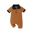 thumbnail image 1 of Sngxgn Baby Boy Cotton Bodysuit Long Sleeve Jumpsuit Outfits Clothes(Brown,86), 1 of 3