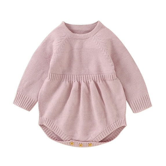 Sngxgn Baby Boy Romper Dress Ruffle Long Sleeve Bodysuit Onesie Tutu Dress (Pink,62)