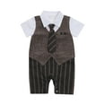 thumbnail image 1 of Sngxgn Baby Boy Romper Fall Winter Clothes Ruffle Long Sleeve Bodysuit Jumpsuit(Coffee,80), 1 of 9