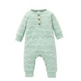 thumbnail image 1 of Sngxgn Baby Boy Romper Long Sleeve Jumpsuit Outfit Striped Ribbed Clothes for Boys(B,68), 1 of 3