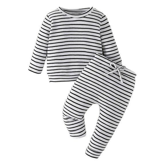 Sngxgn Baby Boys Toddler Sweater Knit Top and Pant Set(Black,70)