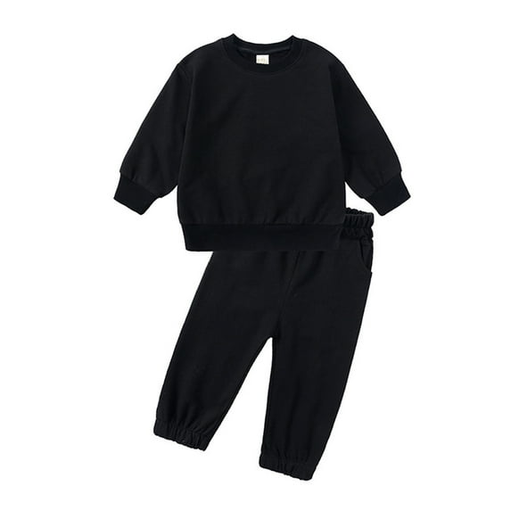 Sngxgn Baby Boys Toddler Sweater Knit Top and Pant Set(Black,90)