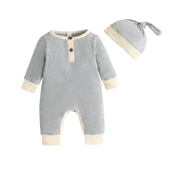 Sngxgn Baby Girl Bodysuits Sets Cotton Casual New born Clothes Comfort Outfit Baby(Grey,80)