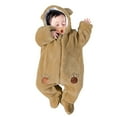 thumbnail image 1 of Sngxgn Baby Girl Cotton Bodysuit Long Sleeve Jumpsuit Outfits Clothes(Brown,80), 1 of 8