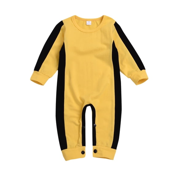 Sngxgn Baby Girl Cotton Bodysuit Long Sleeve Jumpsuit Outfits Clothes(Yellow,80)