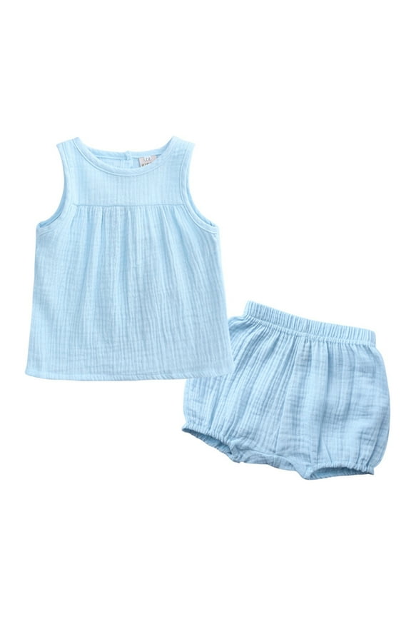 Baby Girl Outfit Long Sleeve Pullover Tops with Pants 2pcs Set Clothes(Light Blue,70)