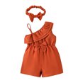thumbnail image 1 of Sngxgn Baby Girl Outfit Print Sweatshirt Romper Long Sleeve Bubble Bodysuit(Orange,68), 1 of 6