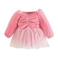 thumbnail image 1 of Sngxgn Baby Girl Outfit Print Sweatshirt Romper Long Sleeve Bubble Bodysuit(Pink,100), 1 of 9